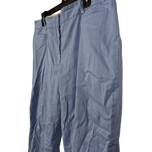 Talbots The Perfect Crop Curvy Womens Blue Khaki Chinos Flat Front Pants sz 14 - Picture 10 of 16